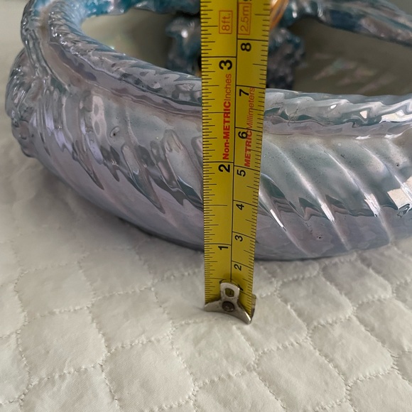 Rare vtg Japan polychrome/Lustreware bungee bird parakeet planter ceramic vase - Picture 11 of 13